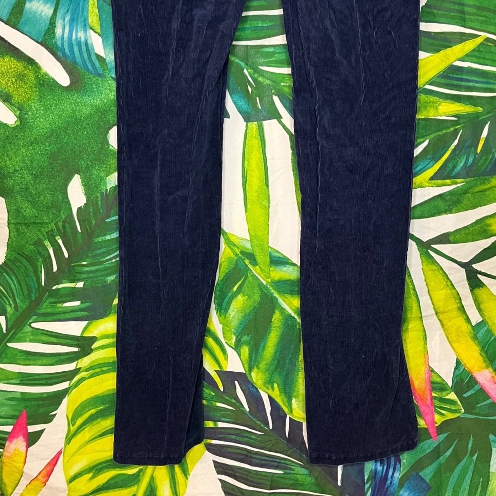 Y2K Limited Too Girls 12 Slim Dark Blue Corduroy Embroidered Fall Winter Jeans - Picture 4 of 10